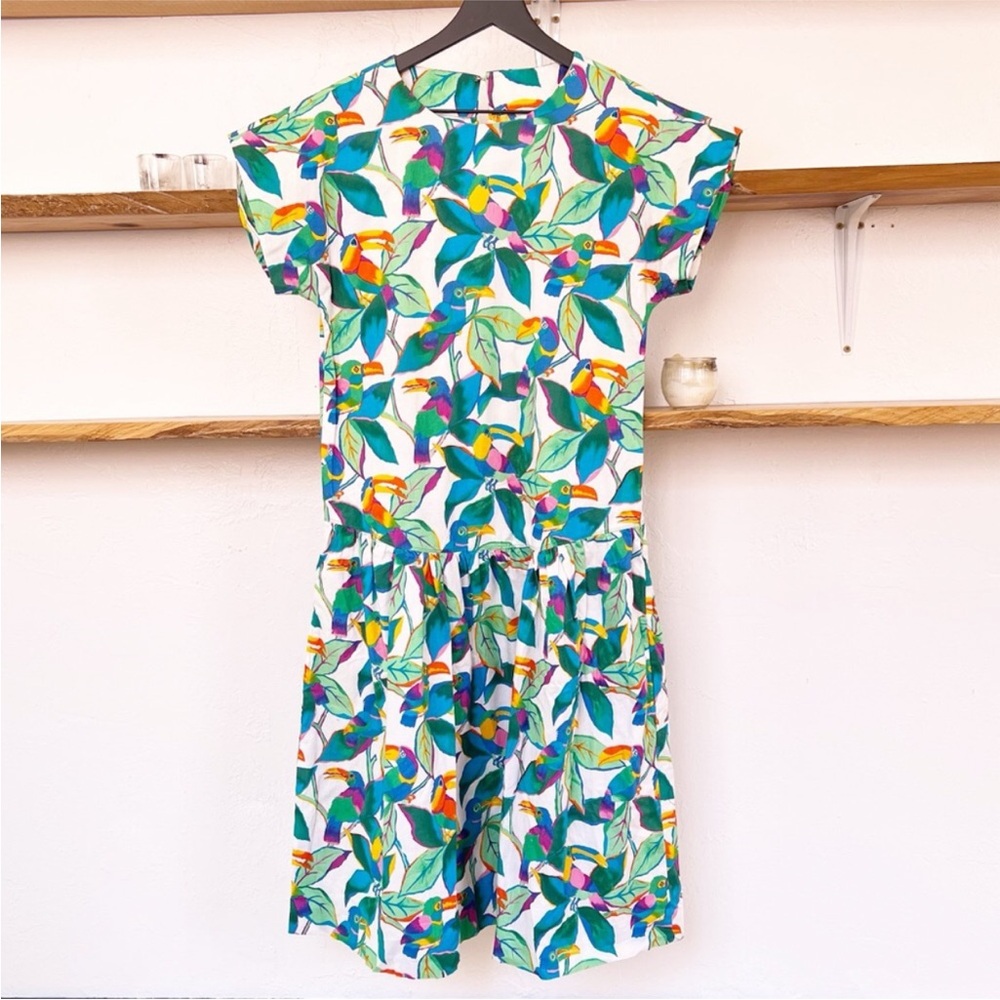 Colorful Bird Print Dress